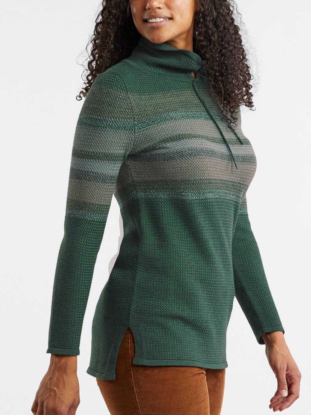 Krimson Klover Everlasting Sweater Tunic Size S Teal Wool Striped Hiking Casual
